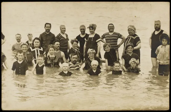 Framed Print : Group Photo of Bathers Framed Print : Group Photo of Bathers