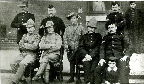Group photo, Boer War soldiers, with boy bugler