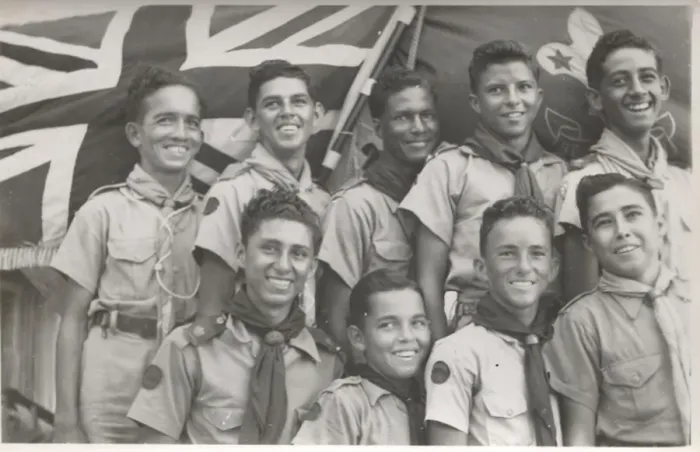 Framed Print : Group photo, boy scouts at Loyola Camp, British Honduras Framed Print : Group photo, boy scouts at Loyola Camp, British Honduras