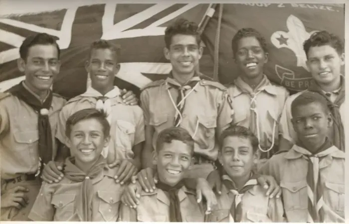 Framed Print : Group photo, boy scouts at Loyola Camp, British Honduras Framed Print : Group photo, boy scouts at Loyola Camp, British Honduras
