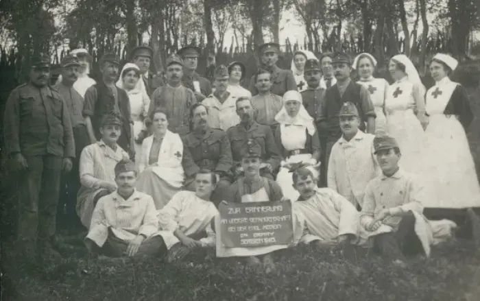 Framed Print : Group photo, Dr Berrys Serbian Mission Framed Print : Group photo, Dr Berrys Serbian Mission