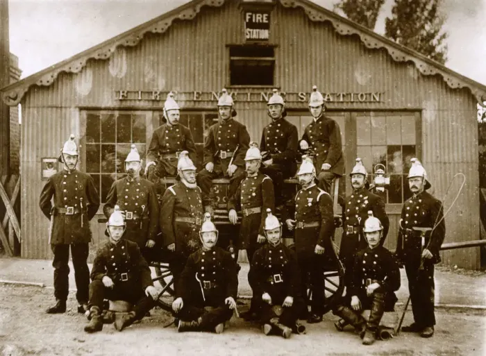 Framed Print : Group photo, Epsom Fire Station, Surrey Framed Print : Group photo, Epsom Fire Station, Surrey