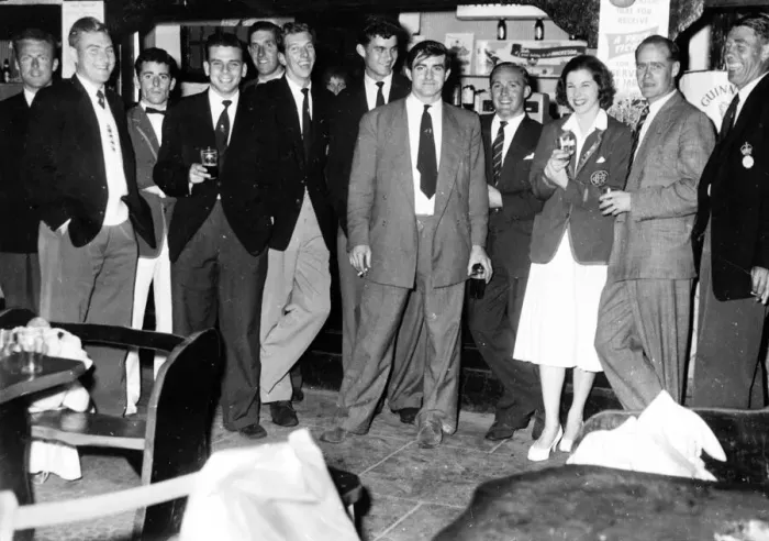 Framed Print : Group photo, Freddie Trueman, Ray Illingworth and others Framed Print : Group photo, Freddie Trueman, Ray Illingworth and others
