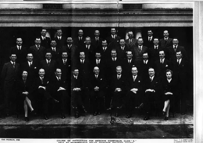 Framed Print : Group photo, male and female police officers, London Framed Print : Group photo, male and female police officers, London