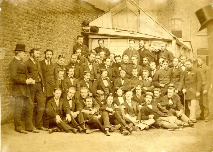 Framed Print : Group photo, men in Liverpool Framed Print : Group photo, men in Liverpool