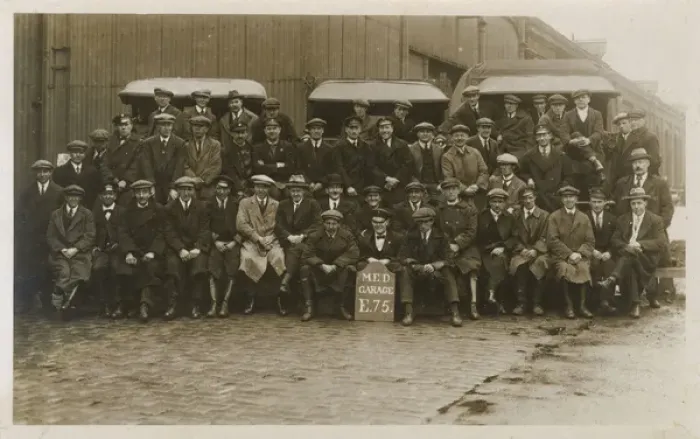 Framed Print : Group photo, men of the MED Garage E75 Framed Print : Group photo, men of the MED Garage E75