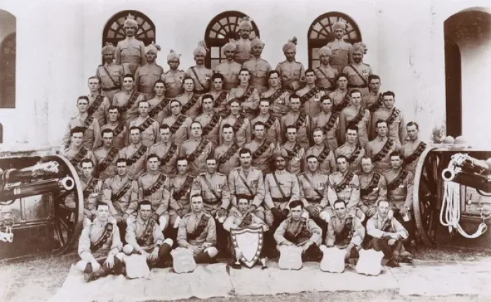 Framed Print : Group photo, No. 4 Mountain Battery RGA cricket team, India Framed Print : Group photo, No. 4 Mountain Battery RGA cricket team, India