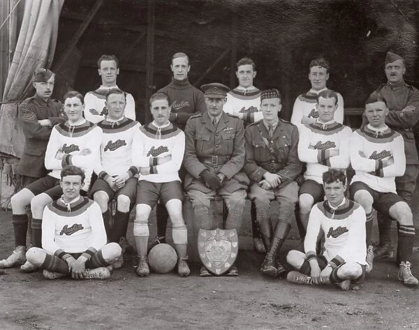 Group photo, RFC football team, Abele, Belgium, WW1