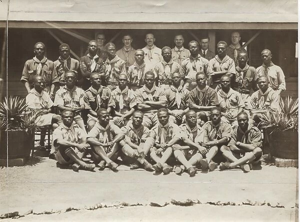 Group photo of scouts at conference, Ghana, West Africa