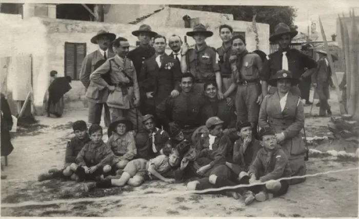 Framed Print : Group photo of scouts and visitors, Alexandria, Egypt Framed Print : Group photo of scouts and visitors, Alexandria, Egypt