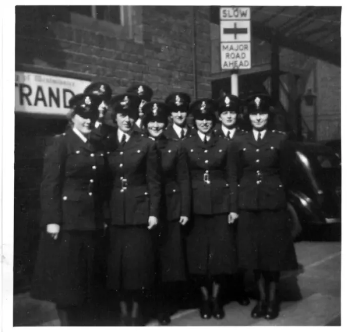 Framed Print : Group photo, nine women police officers, London Framed Print : Group photo, nine women police officers, London