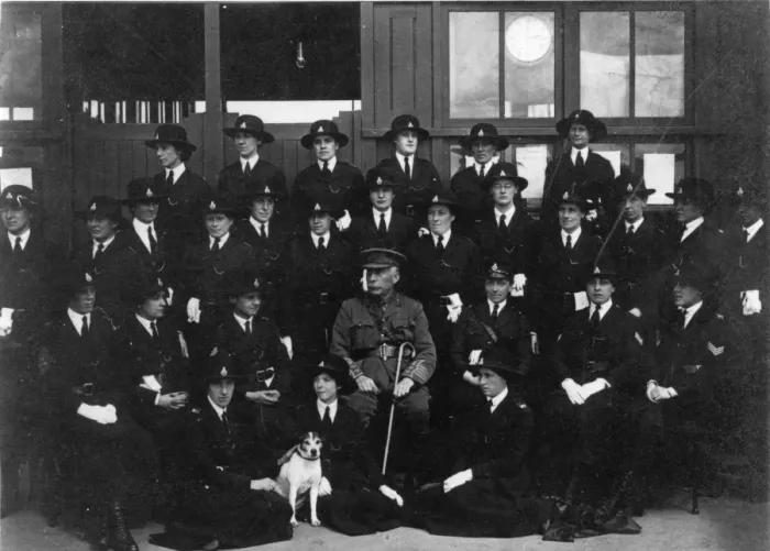 Framed Print : Group photo, women police officers in uniform, WW1 Framed Print : Group photo, women police officers in uniform, WW1