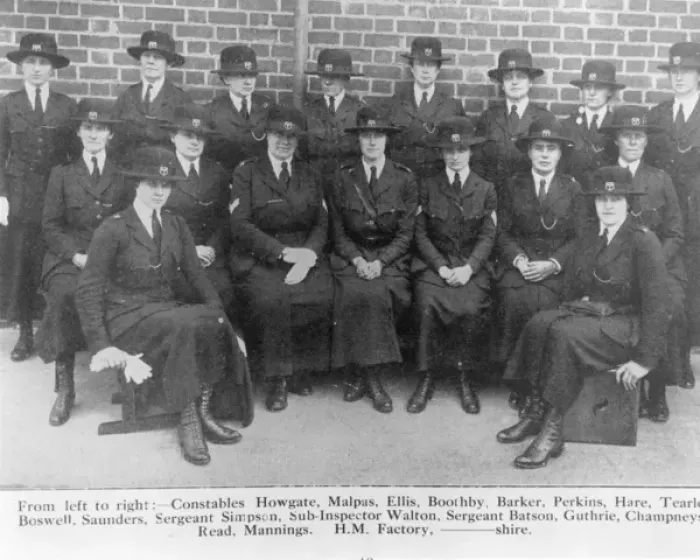 Framed Print : Group photo, women police officers in uniform, WW1 Framed Print : Group photo, women police officers in uniform, WW1