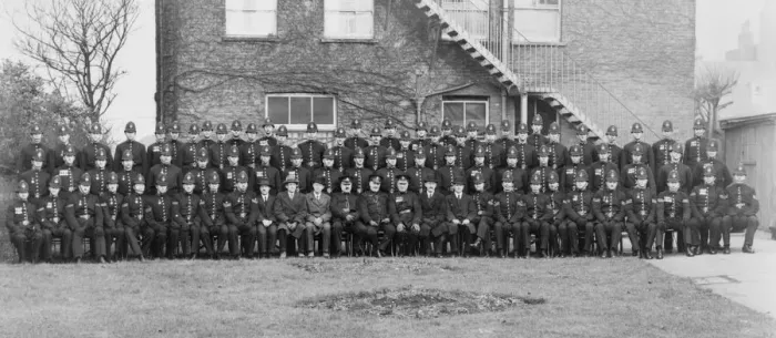 Framed Print : A group photograph of police station staff Framed Print : A group photograph of police station staff