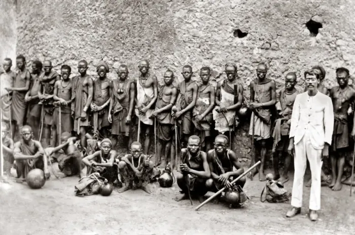 Framed Print : Group of Porters, Madagascar, circa 1890s Framed Print : Group of Porters, Madagascar, circa 1890s