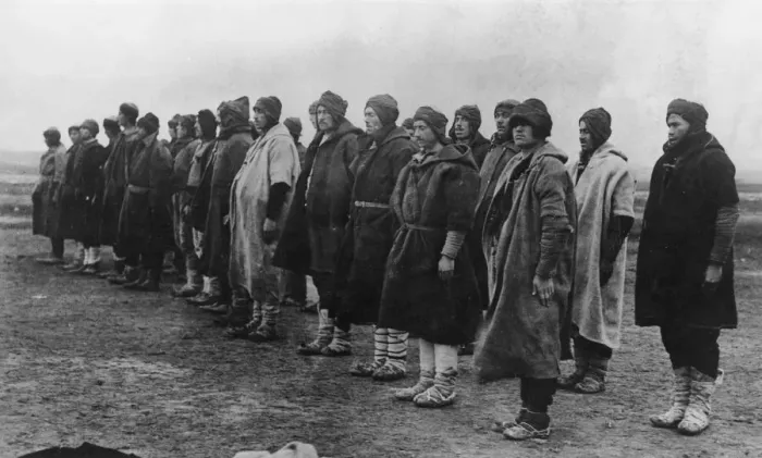 Framed Print : A group of raw Serbian peasant army recruits, badly in need of military training Framed Print : A group of raw Serbian peasant army recruits, badly in need of military training