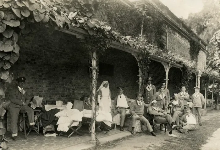 Framed Print : Group on rear verandah, Quex Park Framed Print : Group on rear verandah, Quex Park