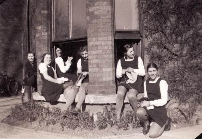 Framed Print : Group sitting at open bay window Framed Print : Group sitting at open bay window