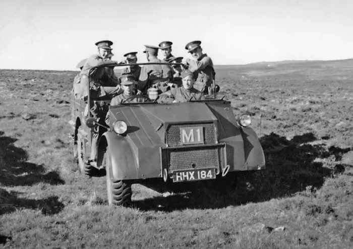 Framed Print : Group of soldiers in a jeep Framed Print : Group of soldiers in a jeep