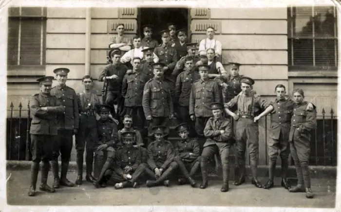 Framed Print : Group of soldiers preparing to leave for Germany Framed Print : Group of soldiers preparing to leave for Germany