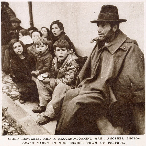 A group of Spanish refugees, at the end of the Spanish Civil War, in Perthus, France. When the Nationalist Army finally won the Spanish Civil War, in 1939, a great number of the defeated Republican soldiers and supporters fled to France