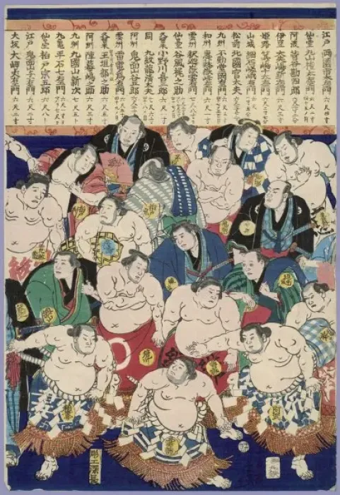 Framed Print : Group of Sumo Wrestlers Framed Print : Group of Sumo Wrestlers