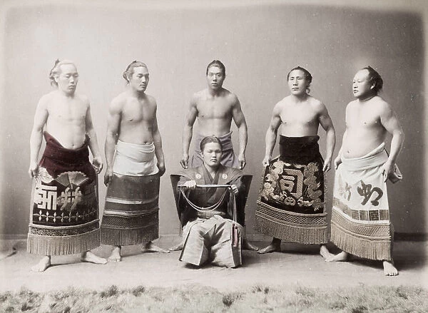 Group of sumo wrestlers, Japan