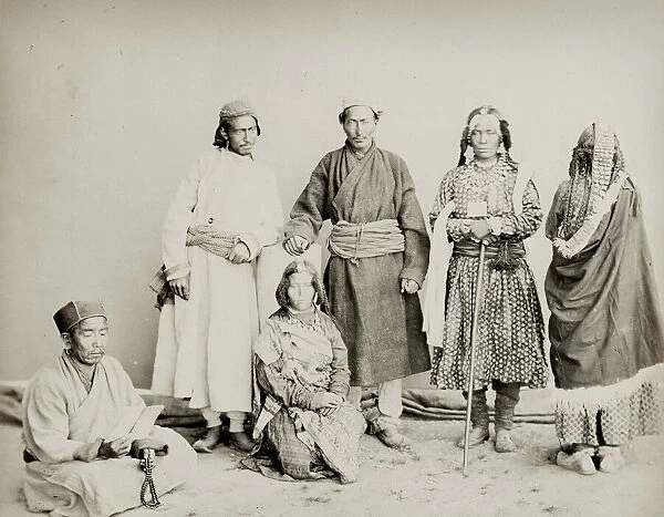 group of Tibetan people, India. c. 1860 s