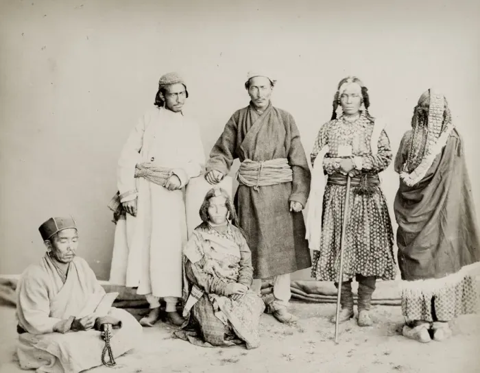 Framed Print : group of Tibetan people, India. c. 1860 s Framed Print : group of Tibetan people, India. c. 1860 s