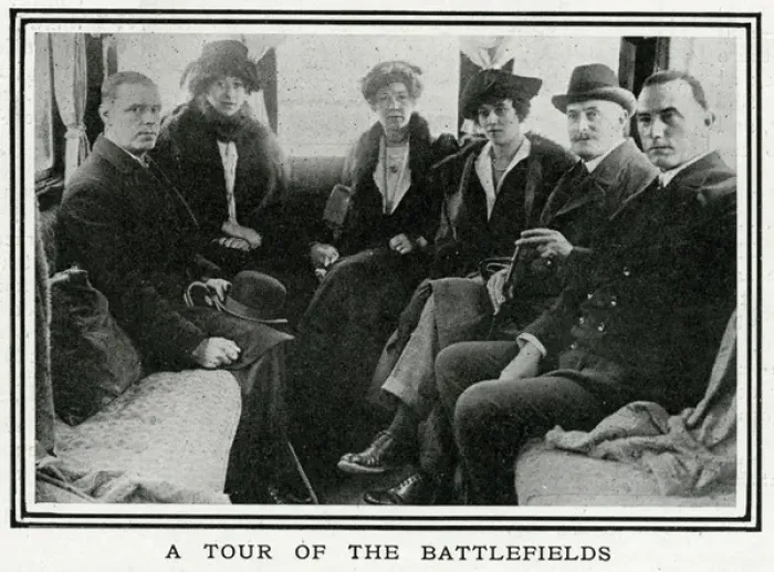 Framed Print : Group visiting the battlefields in a motor caravan, 1920 Framed Print : Group visiting the battlefields in a motor caravan, 1920