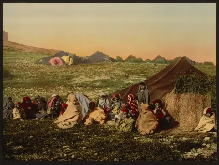 Framed Print : Group of wandering Arabs, Tunis, Tunisia
