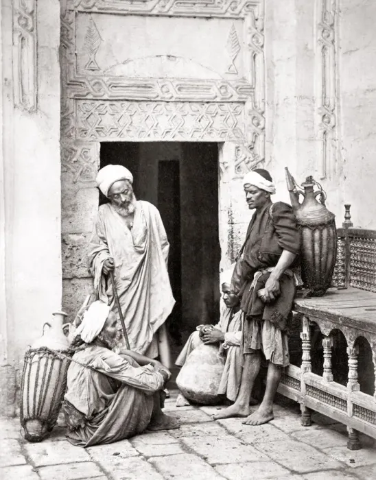 Framed Print : Group of water carriers, Cairo, Egypt, c. 1880 s Framed Print : Group of water carriers, Cairo, Egypt, c. 1880 s