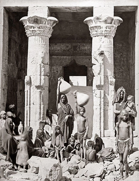Group of women and children, Egypt circa 1880. Date: circa 1880