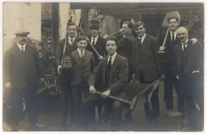 Framed Print : Group of Workmen C1910 Framed Print : Group of Workmen C1910