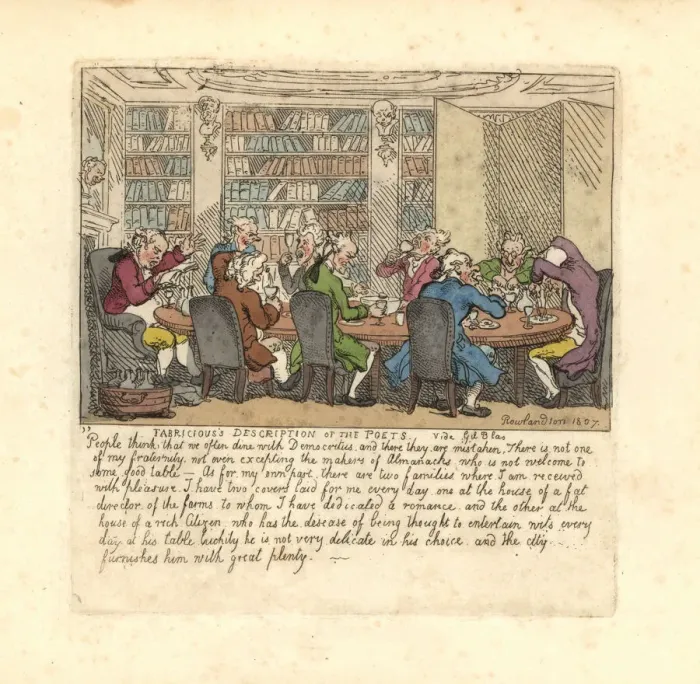Framed Print : A group of writers dining at the house of a rich citizen Framed Print : A group of writers dining at the house of a rich citizen