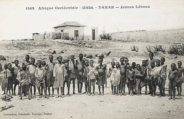 Group of young Lebous children at Dakar, Senegal