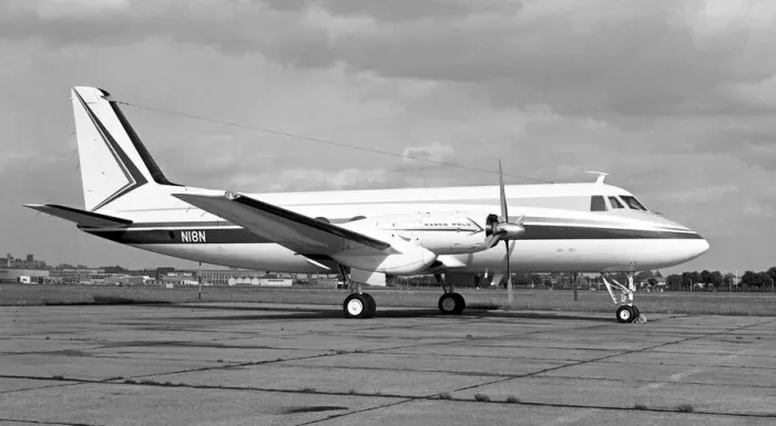 Framed Print : Grumman G. 159 Gulfstream I N18N, Marco Polo Framed Print : Grumman G. 159 Gulfstream I N18N, Marco Polo