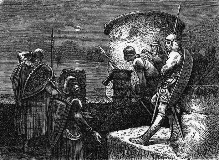 Framed Print : Guarding the coast, France, 9th century Framed Print : Guarding the coast, France, 9th century