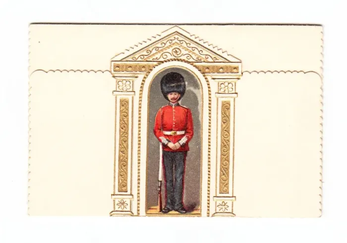 Framed Print : Guardsman in a sentry box on a greetings card Framed Print : Guardsman in a sentry box on a greetings card