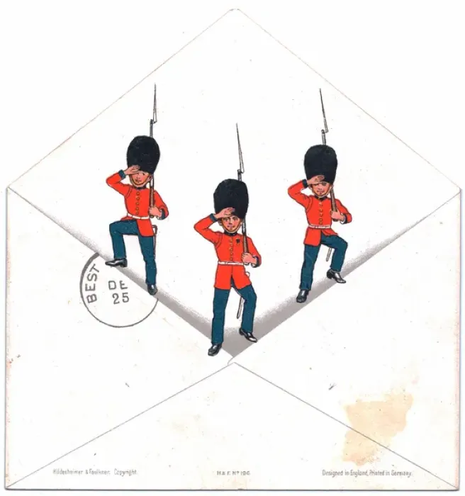 Framed Print : Three guardsmen in an envelope on a Christmas card Framed Print : Three guardsmen in an envelope on a Christmas card