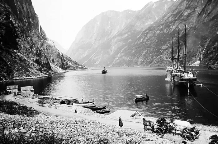 Framed Print : Gudvangen, Norway - early 1900s