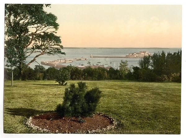 Guernsey, the harbor from Castle Cary, Channel Islands, Engl