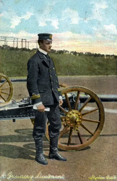 Framed Print : A Guernsey Lieutenant with Cannon, Channel Islands Framed Print : A Guernsey Lieutenant with Cannon, Channel Islands