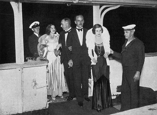 Guests returning on board a cruise liner