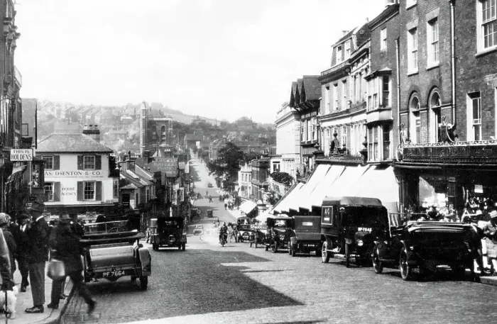 Framed Print : Guildford High Street probably 1920s Framed Print : Guildford High Street probably 1920s