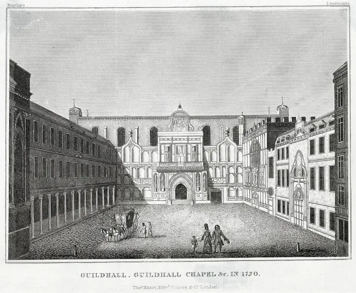 Framed Print : The Guildhall Chapel in 1720 Date: 1720 Framed Print : The Guildhall Chapel in 1720 Date: 1720