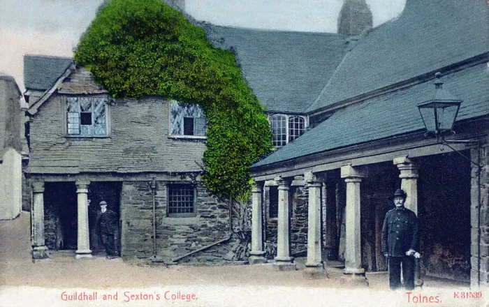 Framed Print : Guildhall and Sexton's College, Totnes, Devon Framed Print : Guildhall and Sexton's College, Totnes, Devon