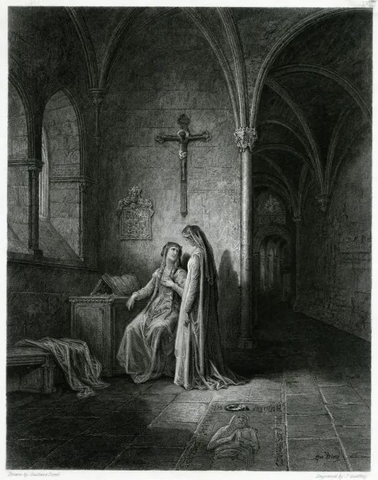 Framed Print : GUINEVERE IN CLOISTER Framed Print : GUINEVERE IN CLOISTER