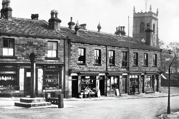 Framed Print : Guiseley Towngate early 1900s Framed Print : Guiseley Towngate early 1900s