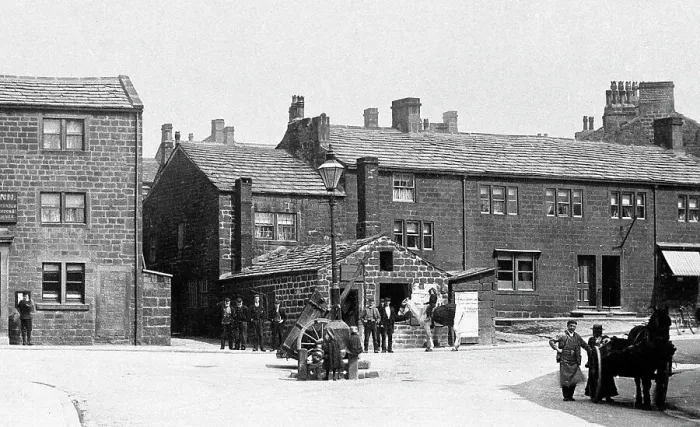 Framed Print : Guiseley Towngate early 1900s Framed Print : Guiseley Towngate early 1900s
